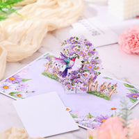 Purple Daisy Crescent Moon Greeting Card