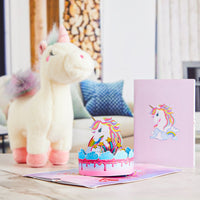 Unicorn Cake Greeting Card Plush Set