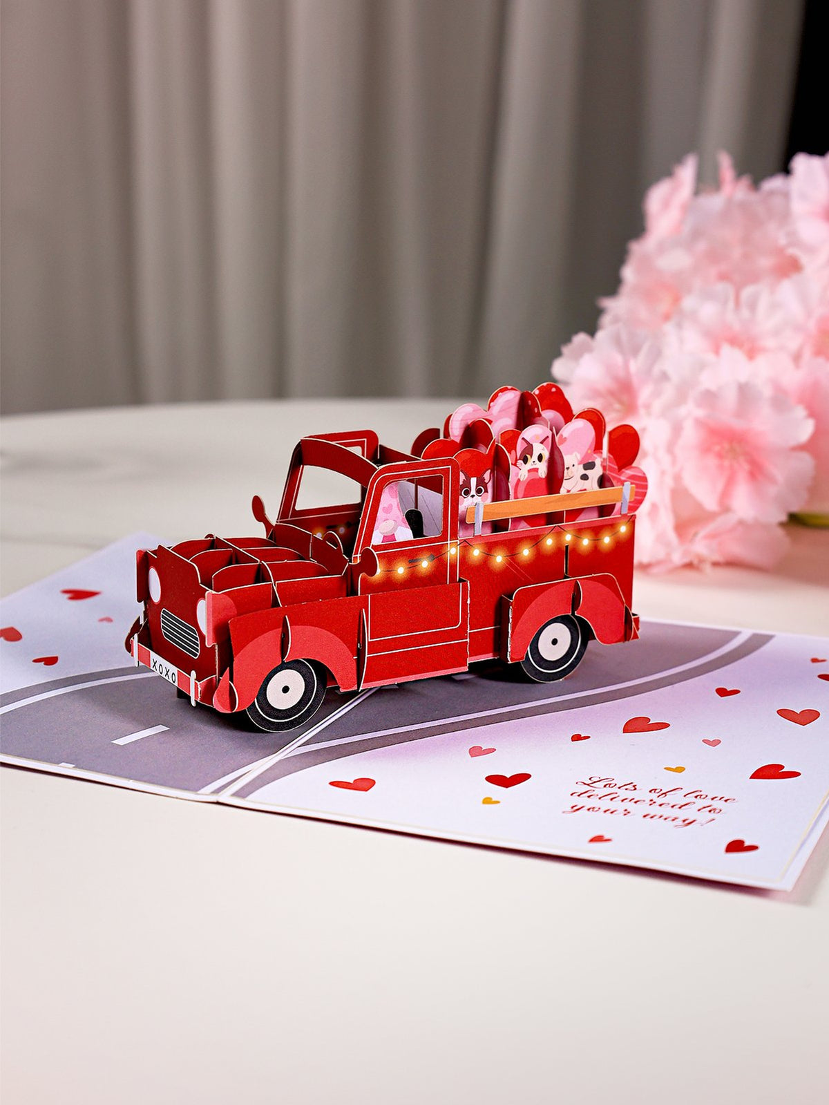 Valentine's Day Gnome Heart Truck Greeting Card