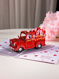 Valentine's Day Gnome Heart Truck Greeting Card