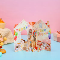 Birthday Party Cottage 3D Pop Up Card