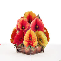 Poppy Flower Basket Greeting Card