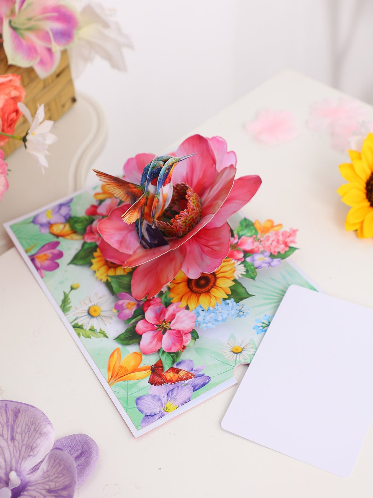 Floral Hummingbird 3D Pop Up Card