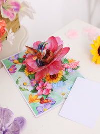 Floral Hummingbird 3D Pop Up Card