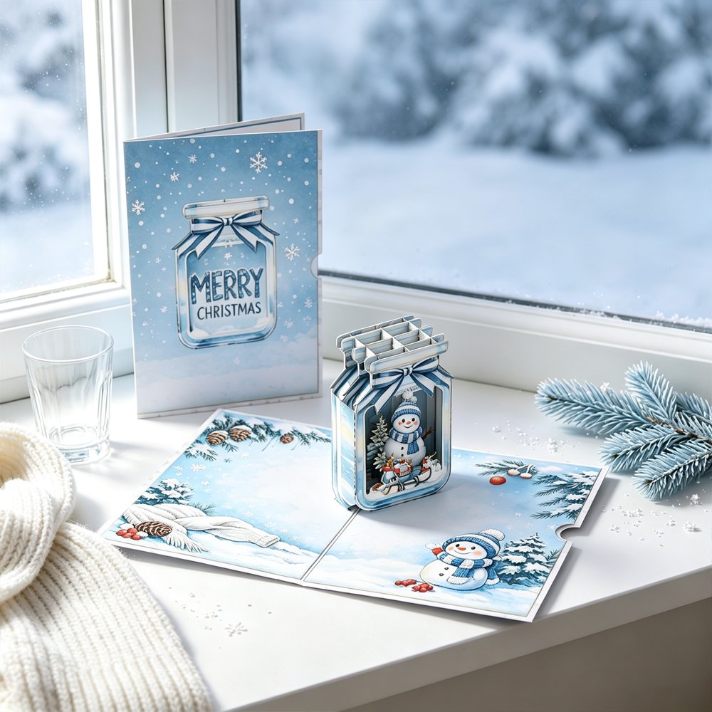 Christmas Snowman 3D Pop Up Card