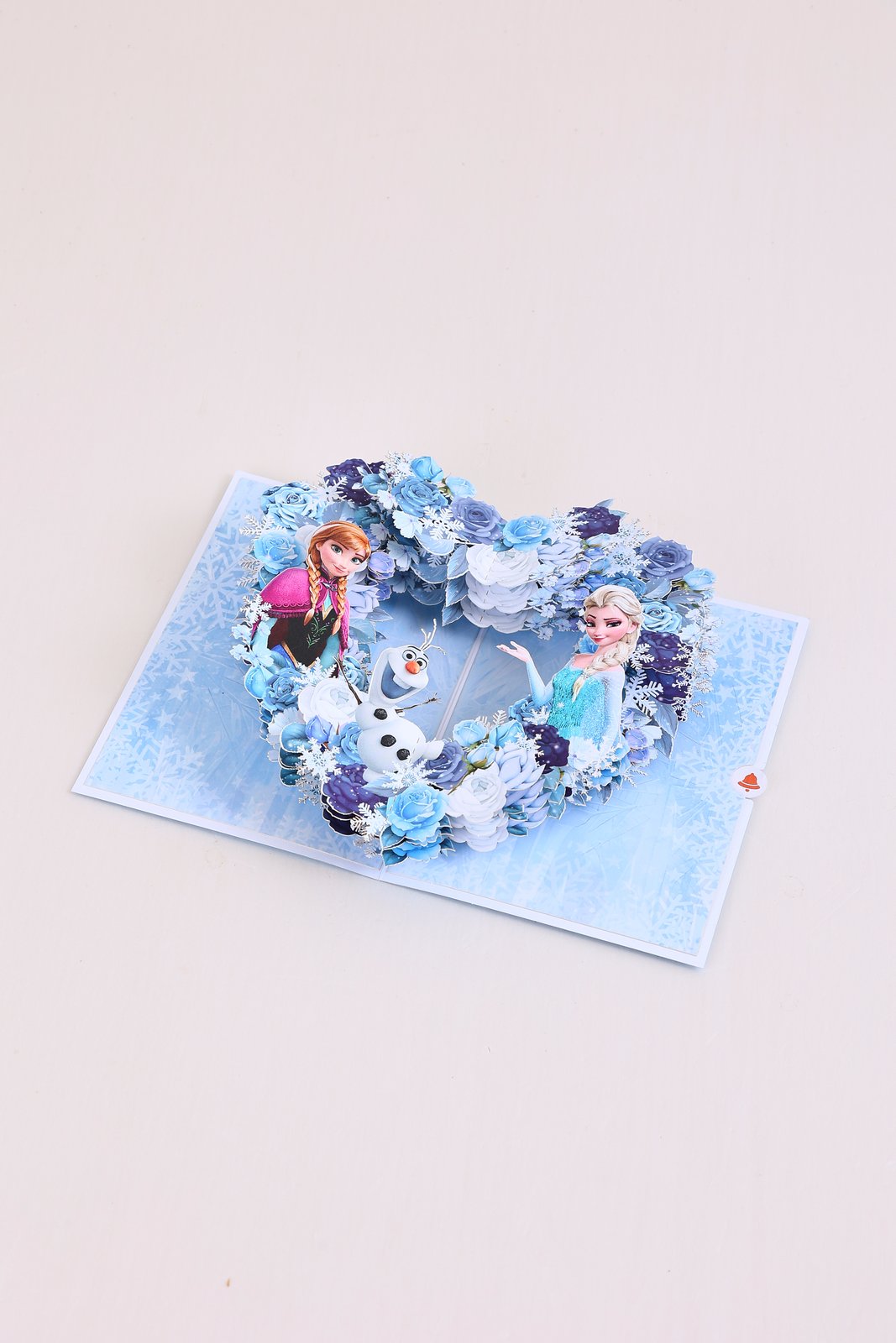 Frozen Heart Ice Flower Wreath Pop Up Card
