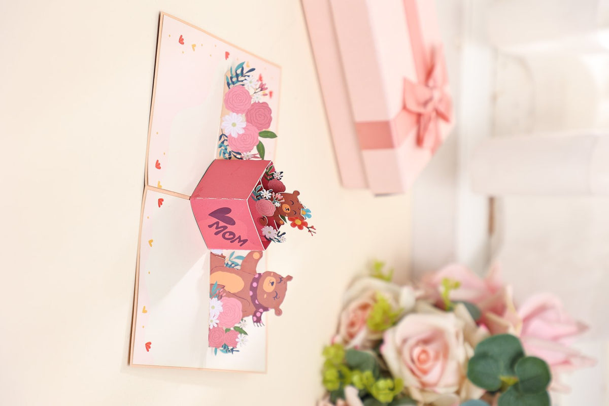 Mother's Day Mother And Child Bear Box Greeting Card