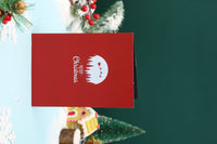 Red Christmas Snowy Night Flip Pop Up Card