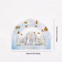 White Snowy Scene Forest Cottage 3D Pop Up Card