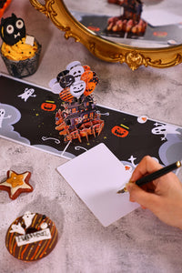 Halloween Haunted House Balloon Greeting Card