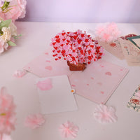 Pink Heart Tree Greeting Card