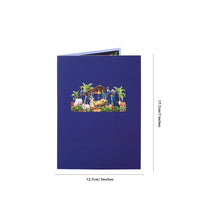 Blue Tone Nativity Scene 3D Pop Up Card