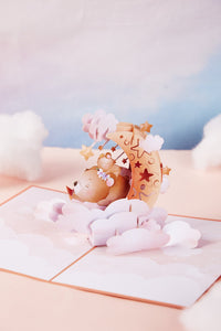 Crescent Moon Bear 3D Pop Up Card