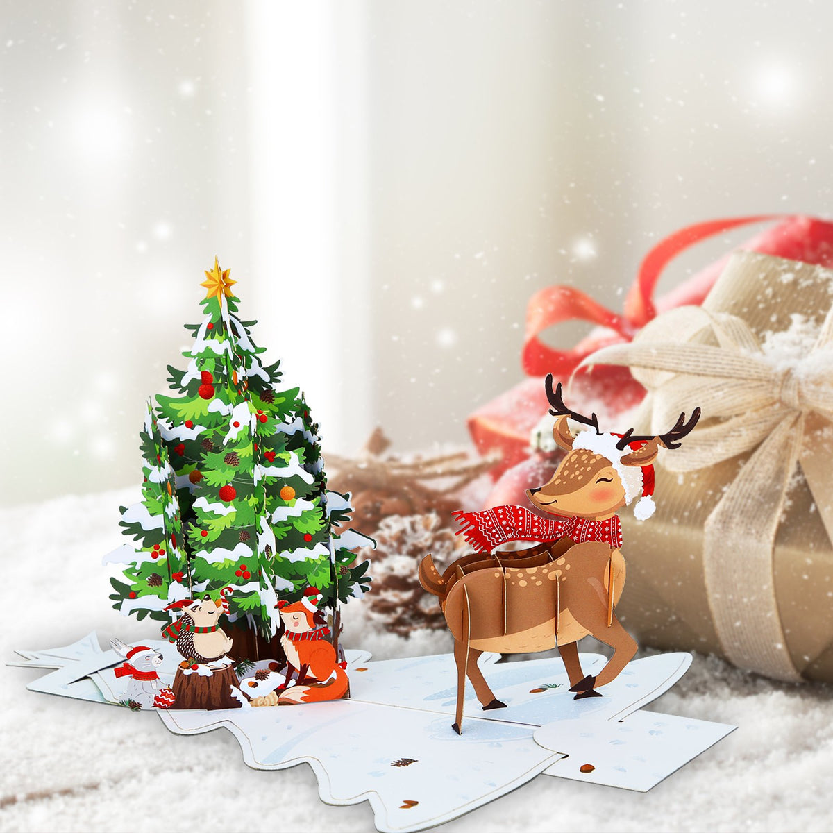 Green Christmas Tree Flip Pop Up Card