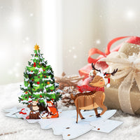 Green Christmas Tree Flip Pop Up Card