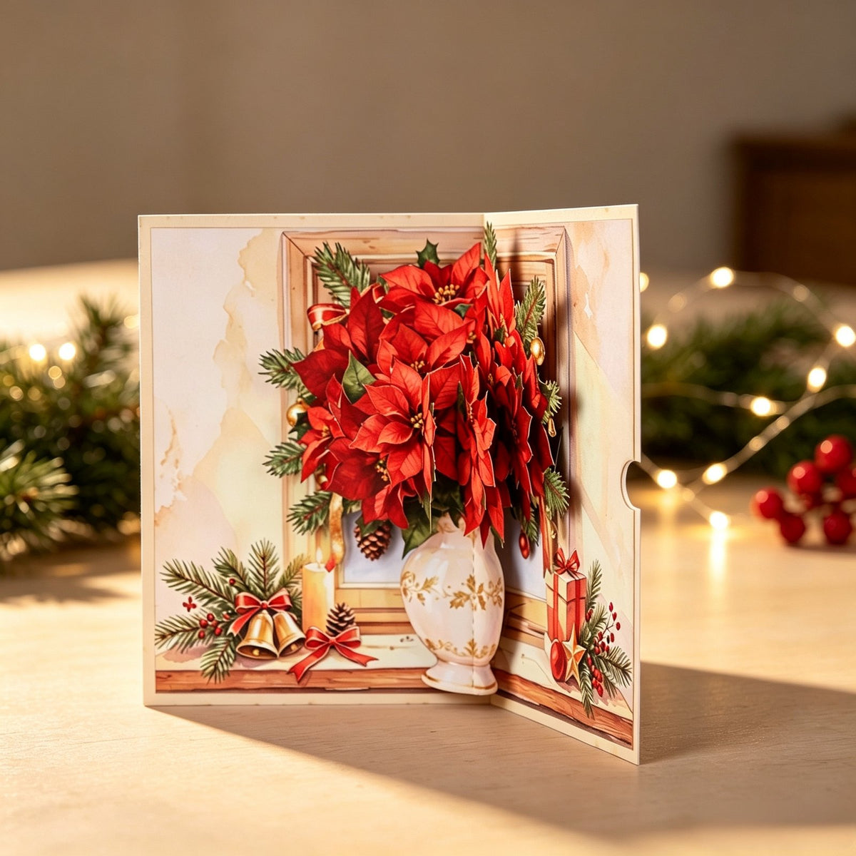 Christmas Flower Greeting Card