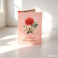 Red White Rose Fresh Flowers Flower Vase 3D Pop Up Card