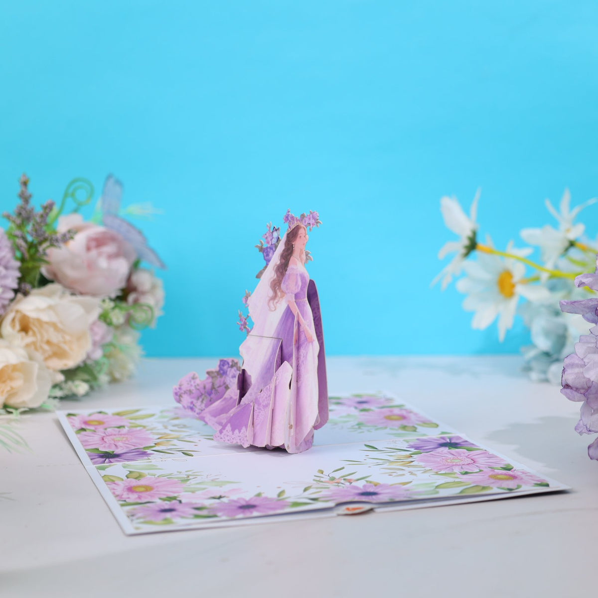 Purple Valentine's Day Flip Pop Up Card
