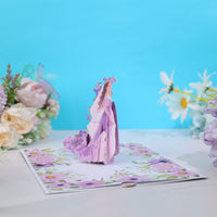 Purple Valentine's Day Flip Pop Up Card