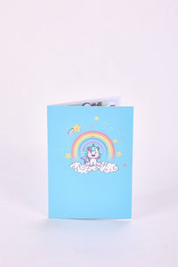 Blue Unicorn Birthday Greeting Card