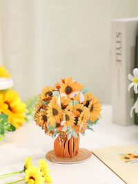 Sunflower Flower Vase 3D Pop Up Card