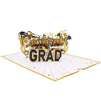 Gold Graduation Flip Pop Up Card