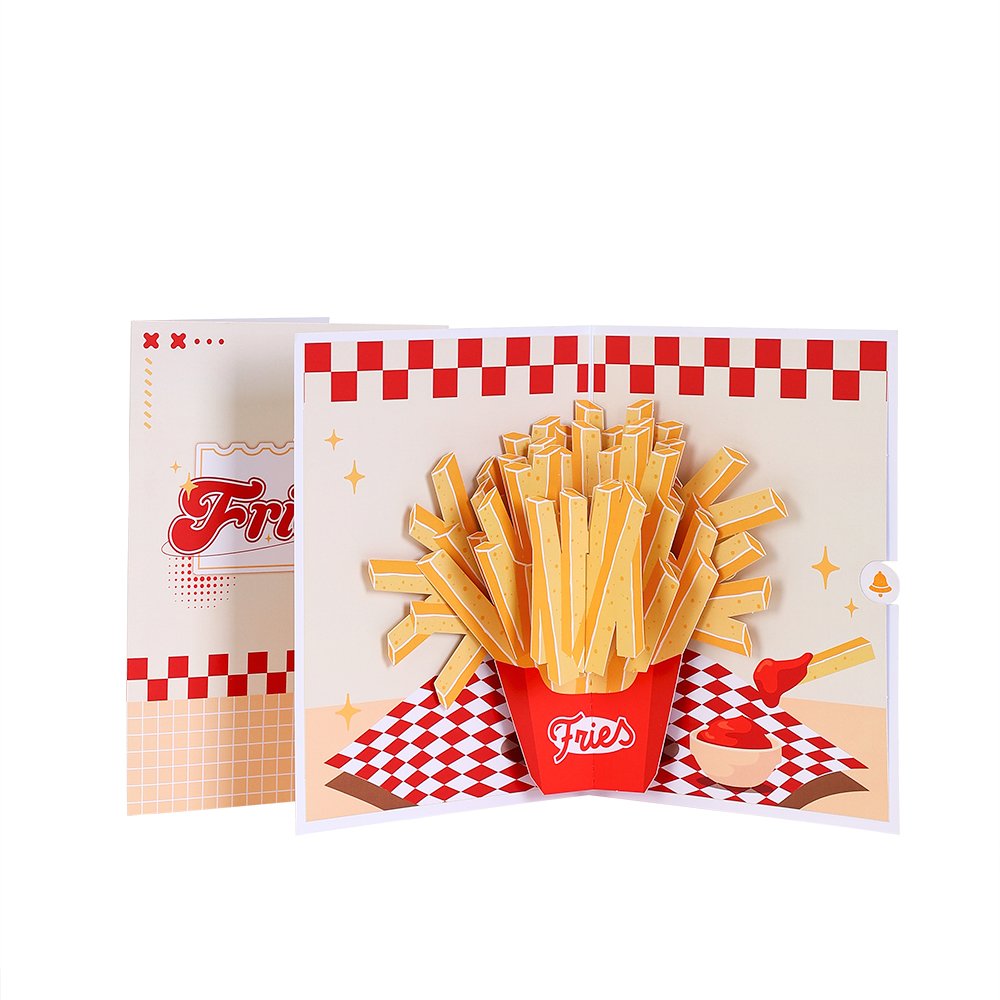 French Fries Food 3D Pop Up Card