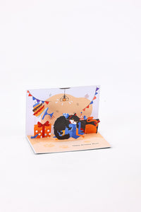 Lights Off Cat 90° 3D Pop Up Card