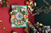Christmas Gingerbread Floral Wreath 3D Pop Up Card