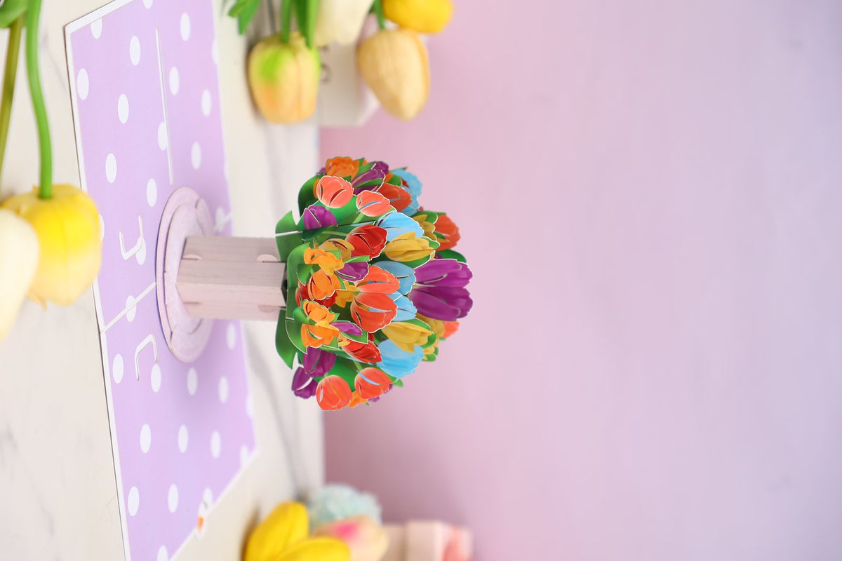 Berry Floral Branch Flip Pop Up Card