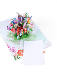 Flowering Shrubs Hummingbird 3D Pop Up Card