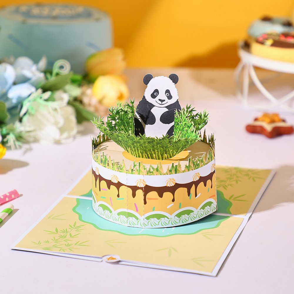 Panda Birthday Flip Pop Up Card