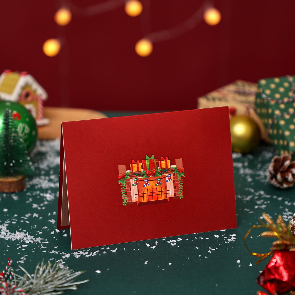 Christmas Fireplace Greeting Card