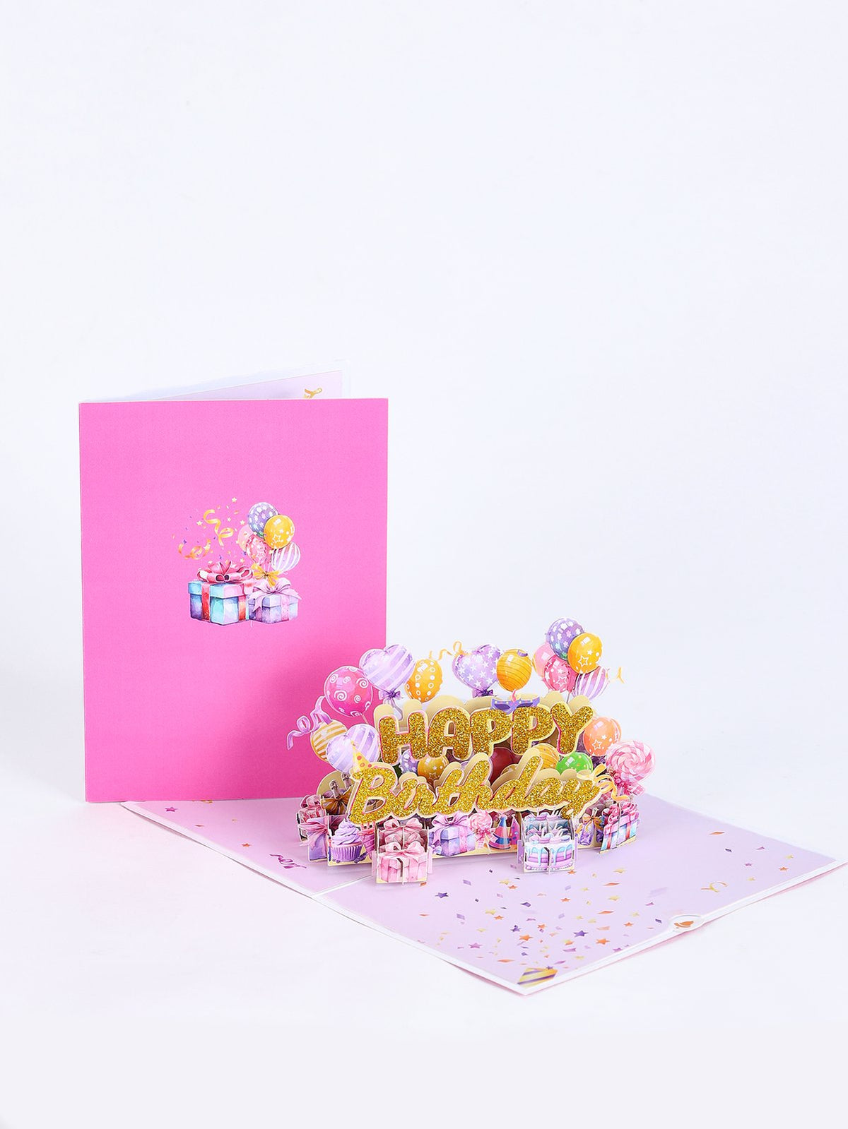 Gold Glitter Happy Birthday 3D Pop Up Card