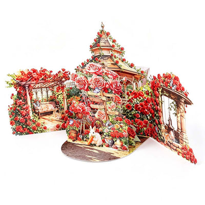 Red Rose Garden Double Door Card