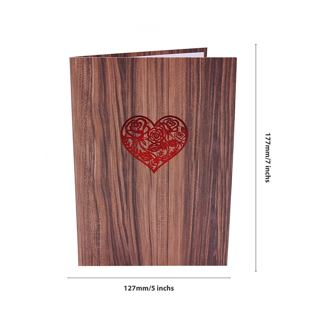 Wooden Heart 3D Pop Up Card