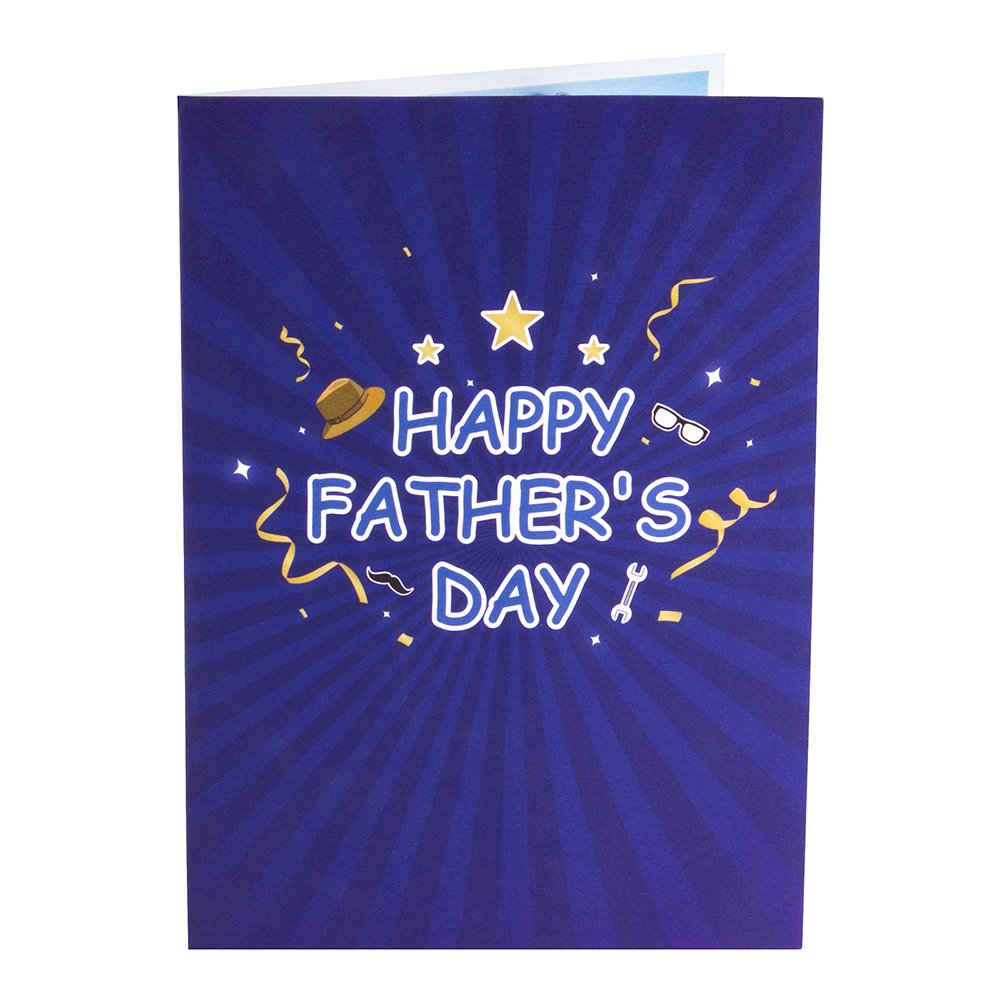 Blue Father's Day Flip Pop Up Card