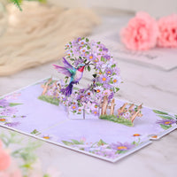 Purple Daisy Crescent Moon Greeting Card