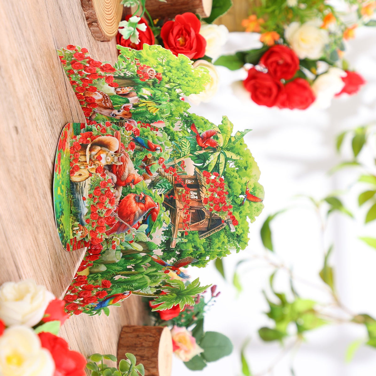 Forest Cardinal Double Door 3D Pop Up Card