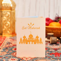 Eid Mubarak Ramadan Moon Floral Architecture 3D Pop Up Card