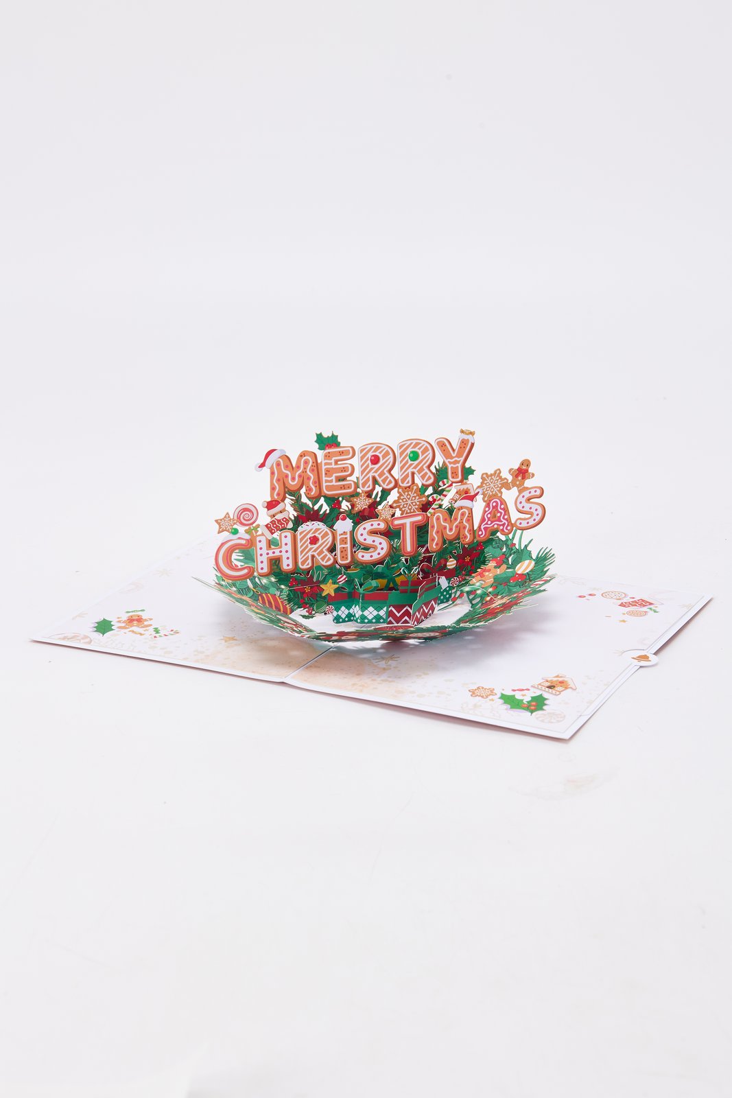 Christmas Happy Floral Wreath Greeting Card