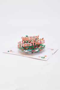 Christmas Happy Floral Wreath Greeting Card
