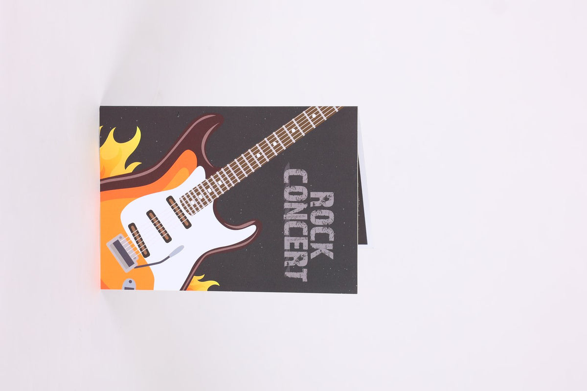 Rock Music Guitar Flip Pop Up Card