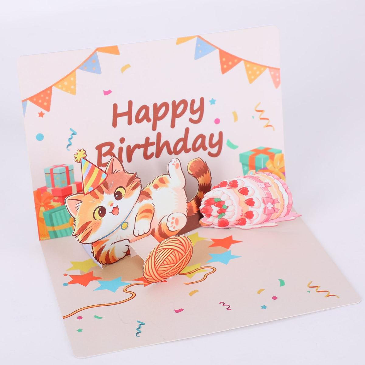 Egg Birthday Cat Greeting Card