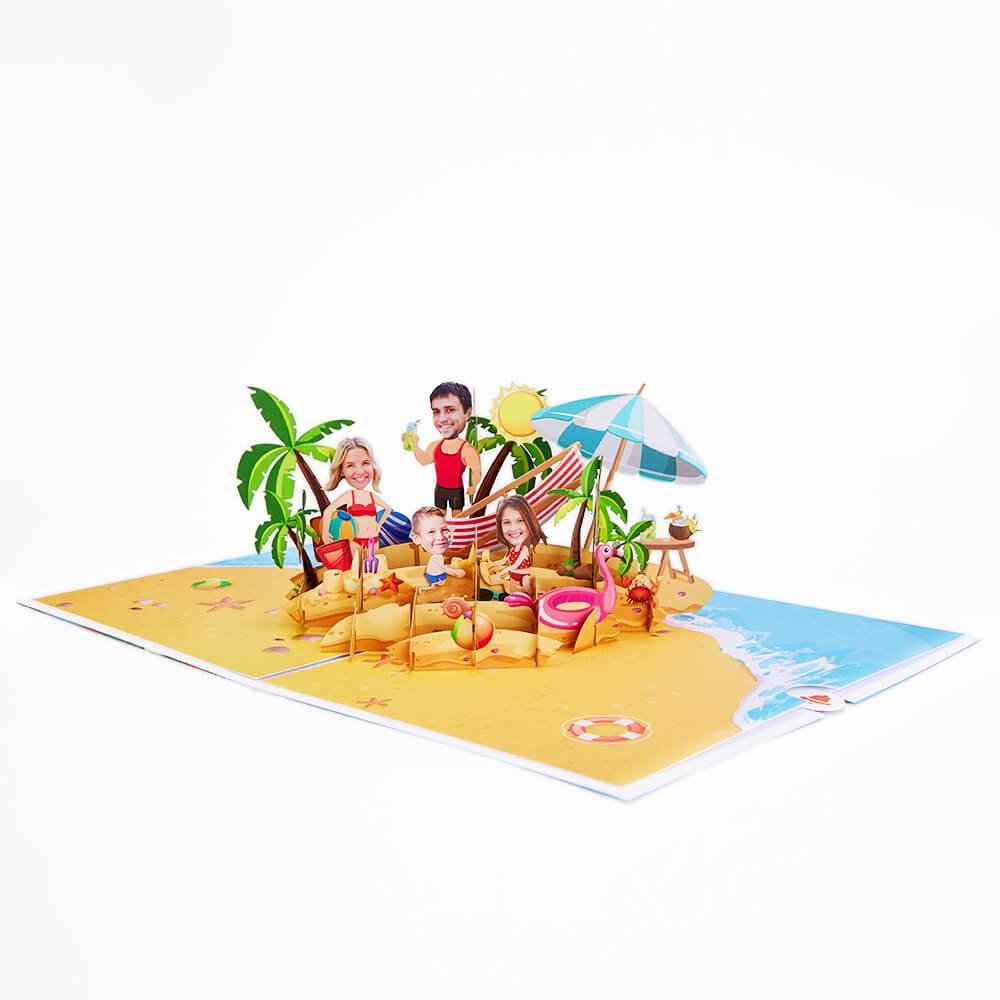 Tropical Beach 3D Pop Up Card