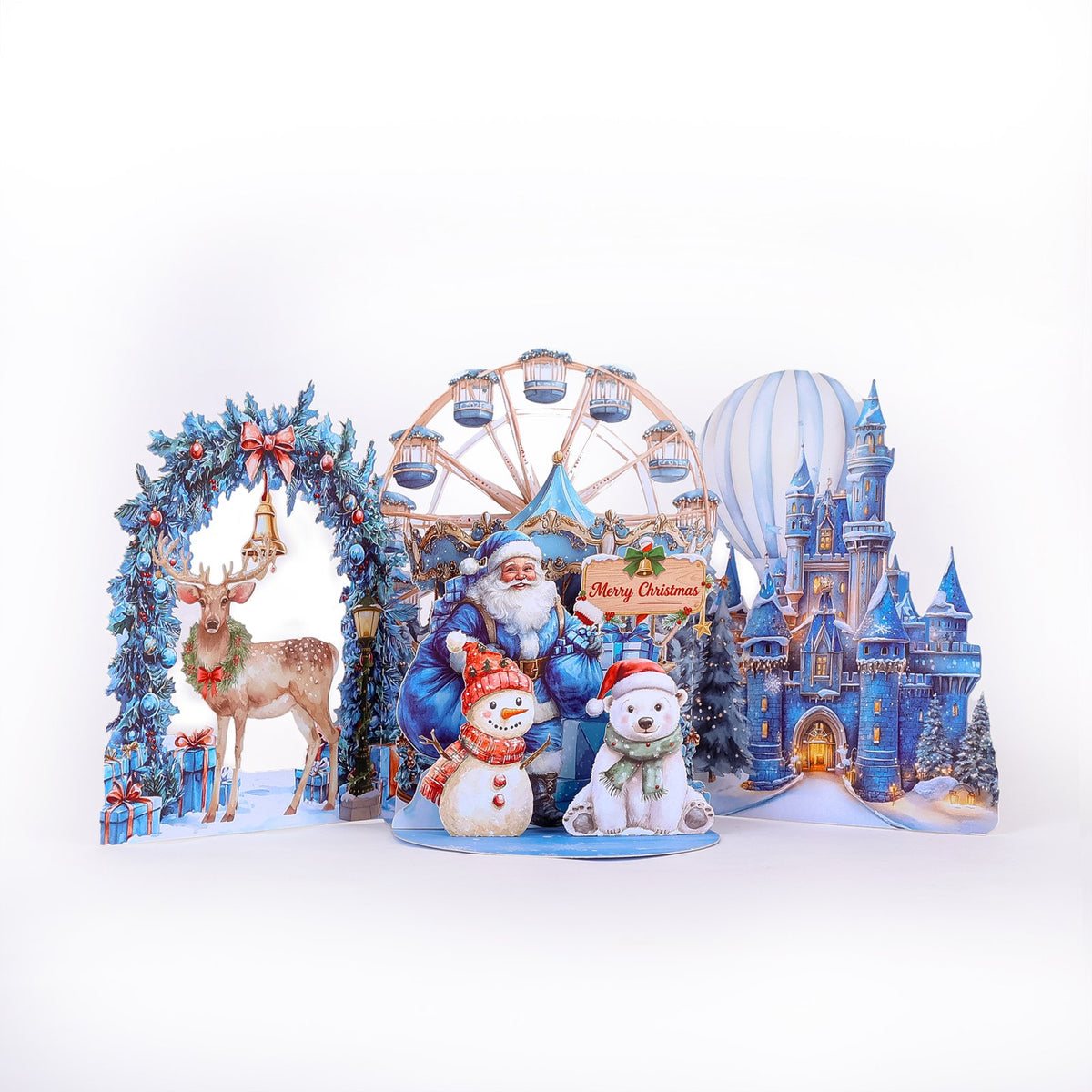 Christmas Amusement Park Double Door Pop Up Card