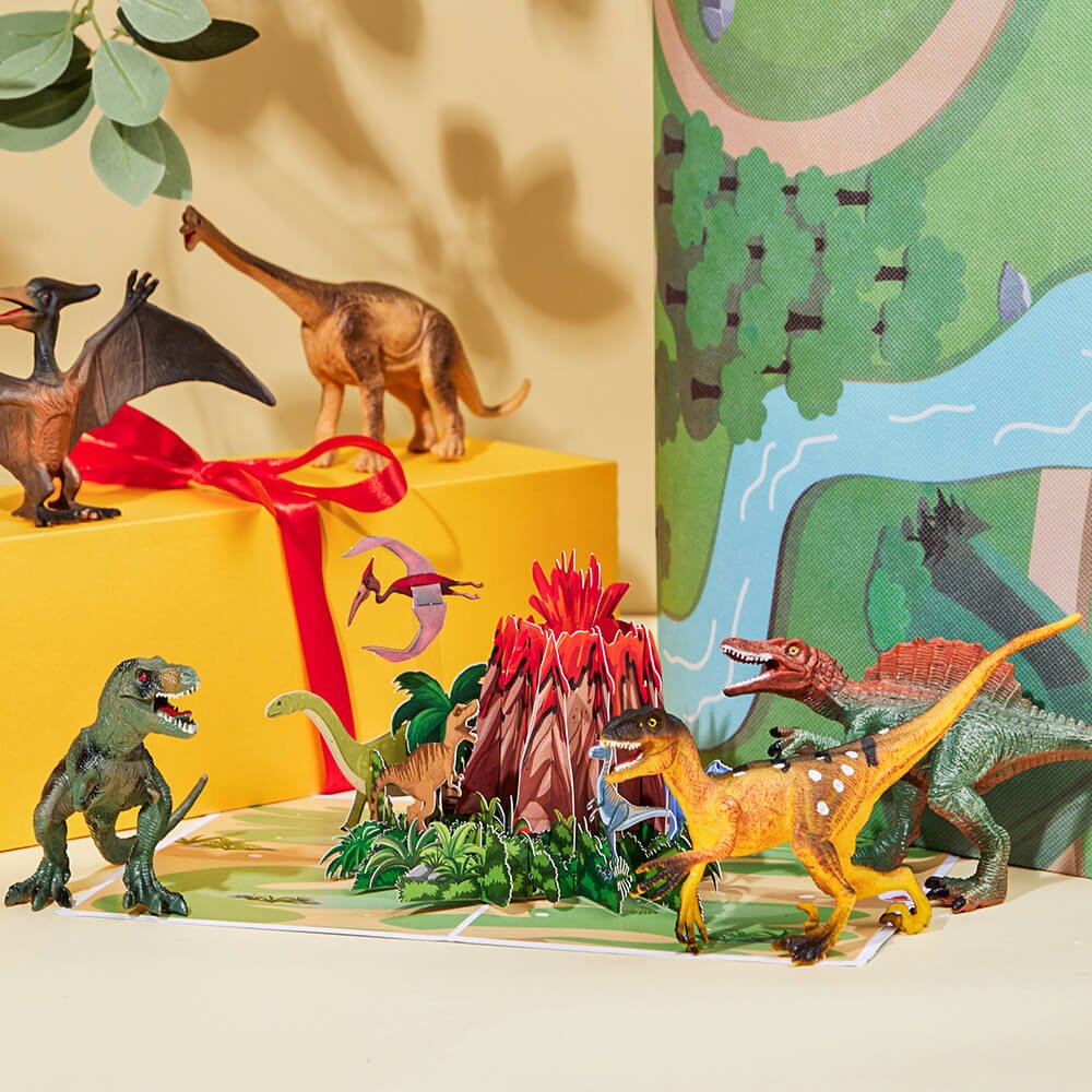Dinosaur Greeting Card Toy Set Yellow