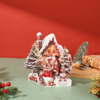 Santa Claus Snowy House 3D Pop Up Card
