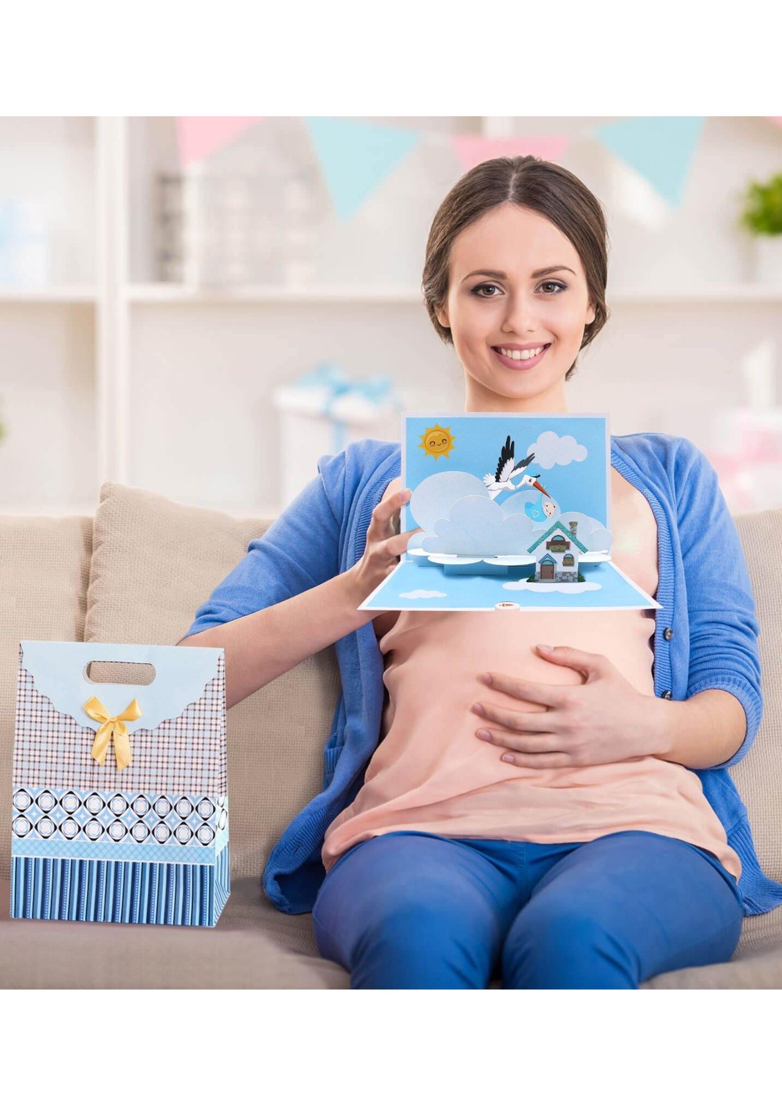 Stork Baby Announcement 3D Pop Up Card