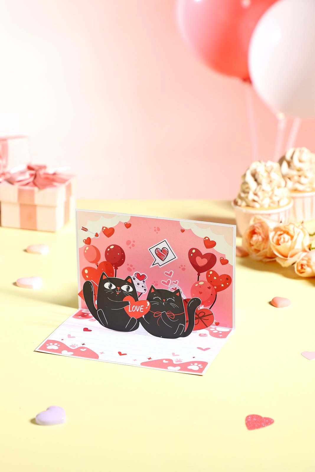 90° Cat Love Greeting Card